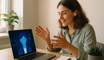 a woman using an AI coach