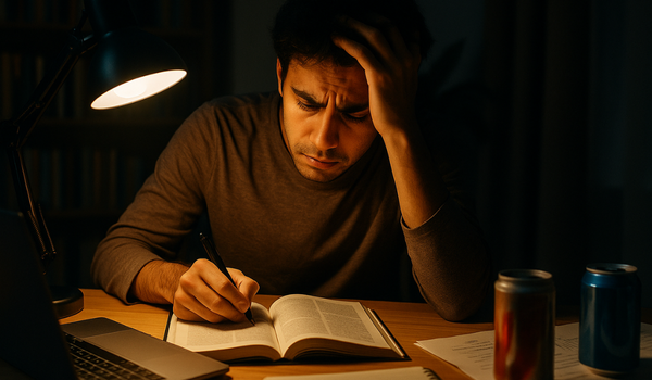 Student studying